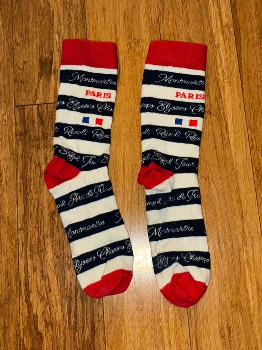 Paris Striped Crew Socks